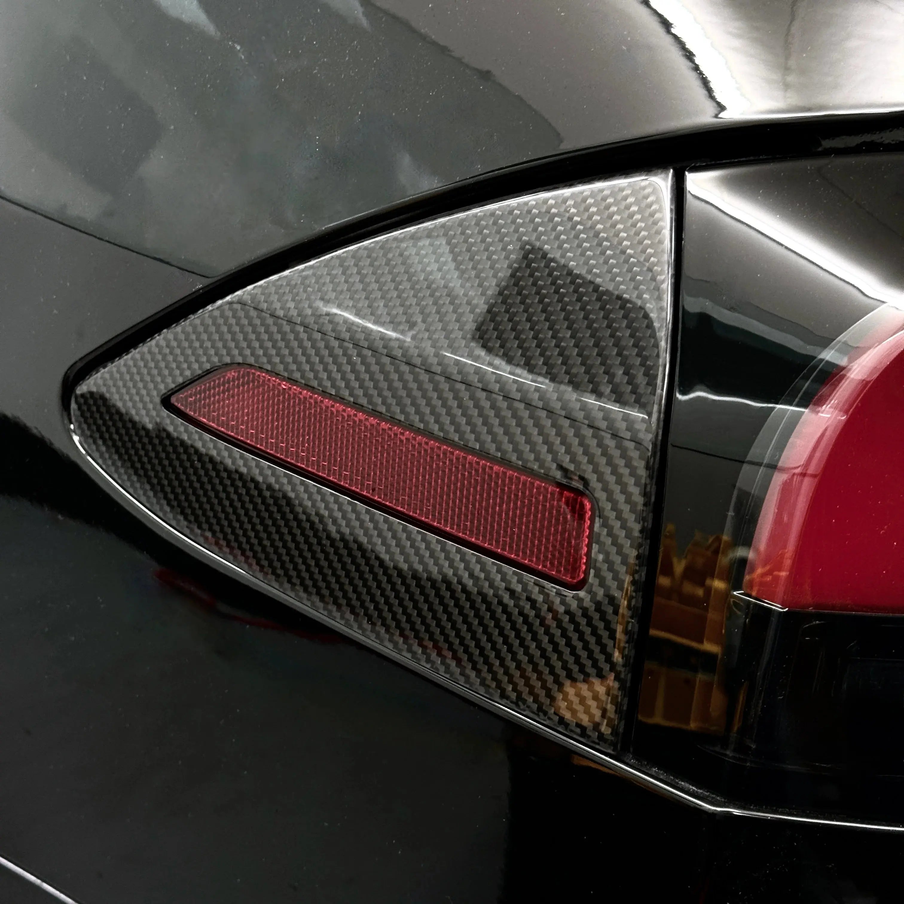 2023+ | Model S Charging Port Overlay (1 Pair) - Real Dry Molded Carbon Fiber